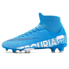 Load image into Gallery viewer, ZHENZU Outdoor Men Boys Soccer Shoes TF/FG Football Boots High Ankle Kids Cleats Training Sport Sneakers Size 35-44