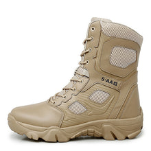 Load image into Gallery viewer, High Top Tactical Boots Men Shoes Waterproof Hiking Shoes Outdoor Hunting Boots Mountain Shoes Man Desert Combat Military Boots
