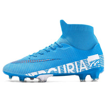 Load image into Gallery viewer, ZHENZU Outdoor Men Boys Soccer Shoes TF/FG Football Boots High Ankle Kids Cleats Training Sport Sneakers Size 35-44
