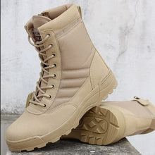 Load image into Gallery viewer, Army Boot  Men Desert Tactical Military Boots Mens Work Safty Shoes Zapatos De Mujer Zapatos Ankle Lace-up Combat Boots Size 46
