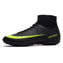 Load image into Gallery viewer, ZHENZU Turf Black Men Soccer Shoes Kids Cleats Training Football Boots High Ankle Sport Sneakers Size 35-45 Dropshipping
