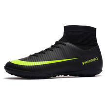 Load image into Gallery viewer, ZHENZU Turf Black Men Soccer Shoes Kids Cleats Training Football Boots High Ankle Sport Sneakers Size 35-45 Dropshipping
