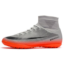 Load image into Gallery viewer, ZHENZU Turf Black Men Soccer Shoes Kids Cleats Training Football Boots High Ankle Sport Sneakers Size 35-45 Dropshipping
