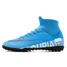 Load image into Gallery viewer, ZHENZU Turf Black Men Soccer Shoes Kids Cleats Training Football Boots High Ankle Sport Sneakers Size 35-45 Dropshipping
