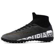 Load image into Gallery viewer, ZHENZU Turf Black Men Soccer Shoes Kids Cleats Training Football Boots High Ankle Sport Sneakers Size 35-45 Dropshipping
